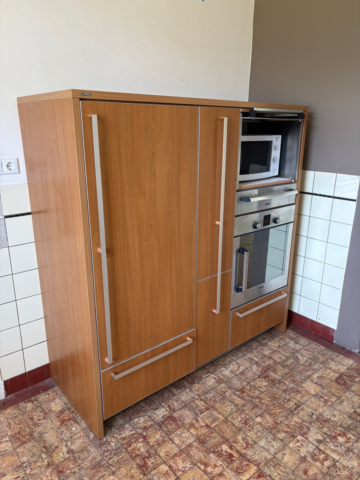 Keuken apparatenwand, Huis en Inrichting, Ophalen, Gebruikt, Bruin, Enkelwandige keuken