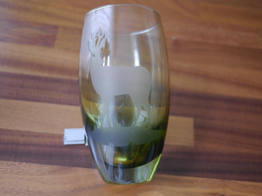 boheems antiek glas, vaas gesigneerd, Antiek en Kunst, Ophalen of Verzenden