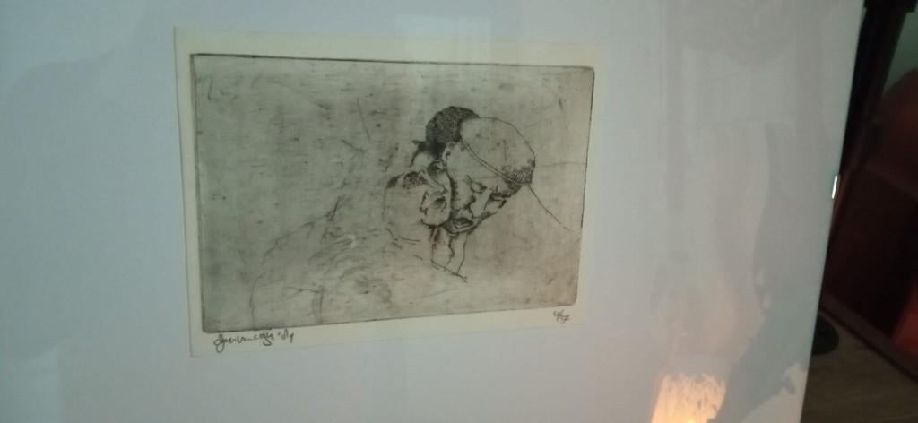 2 Etsen Djon van Dijk jaren '80, Antiek en Kunst, 40 cm, 50 cm, Ophalen of Verzenden, Ingelijst