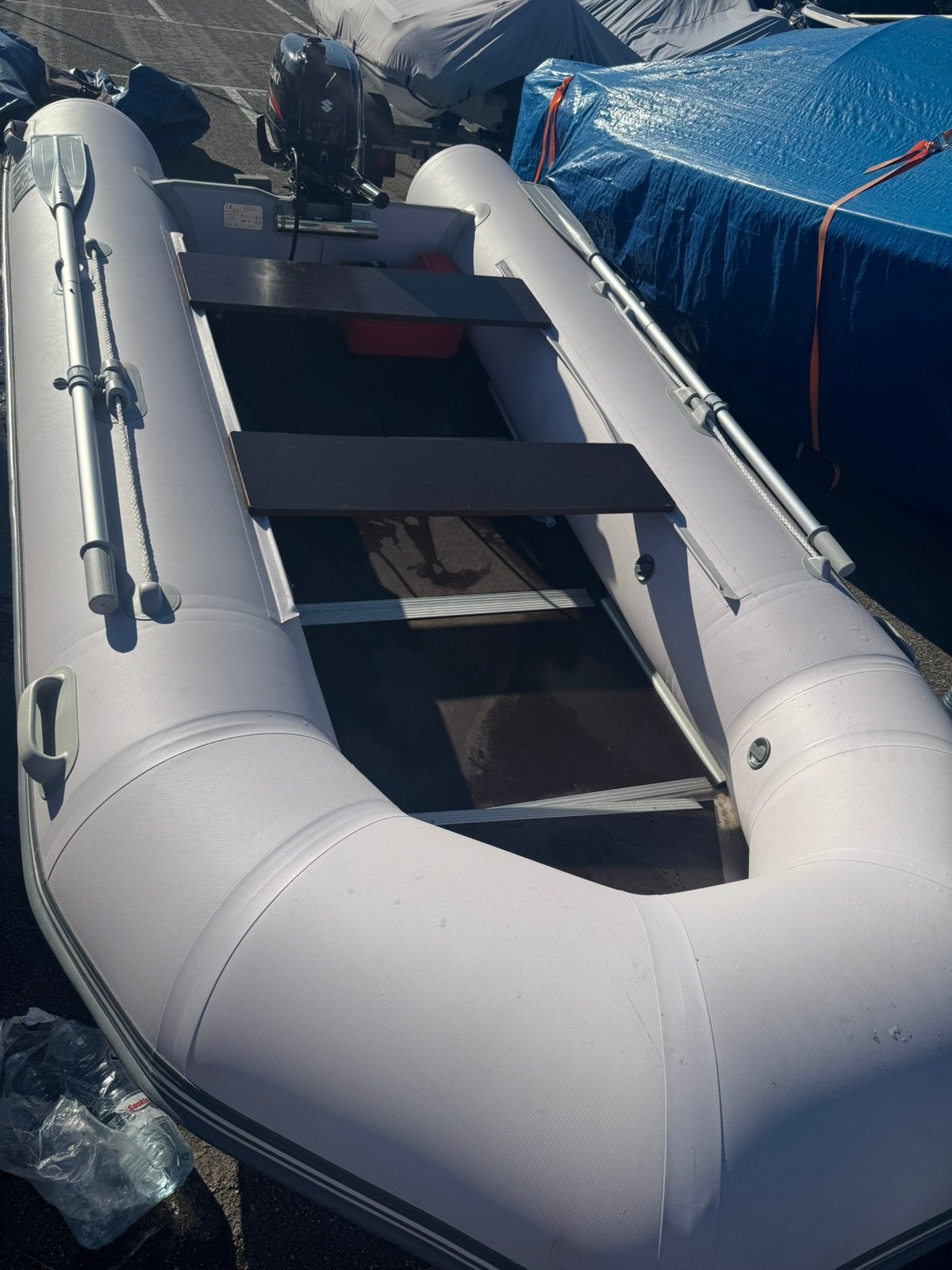 Rubberboot met trailer, Watersport en Boten, Bootonderdelen, Zo goed als nieuw, Overige typen, Motorboot, Ophalen