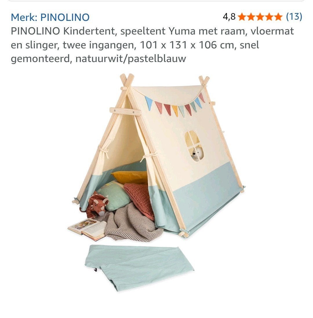Pinolino tent- speeltent Yuma, Ophalen, Zo goed als nieuw