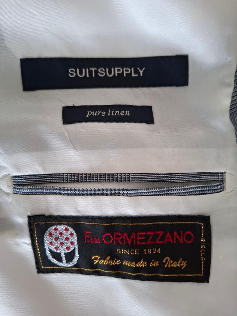 Suitsupply Pure Linnen Colbert - Maat L, Maat 52/54 (L), Blauw, Ophalen of Verzenden, Zo goed als nieuw
