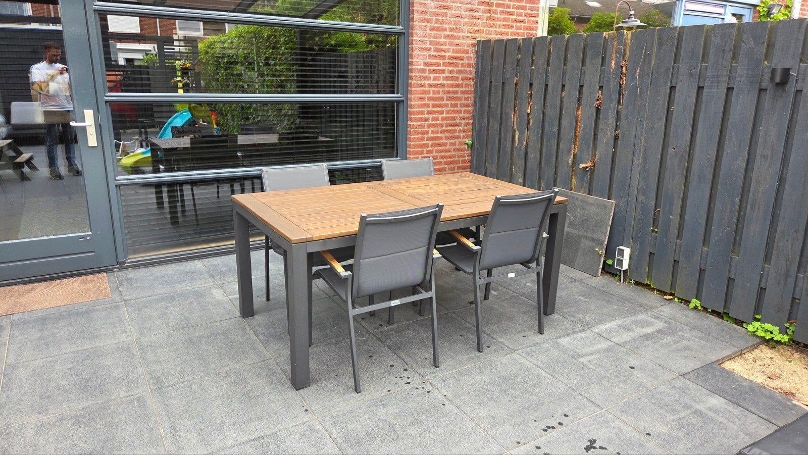Teakhouten tuintafel - 4 jaar oud (zonder stoelen), Tuin en Terras, Ophalen, Gebruikt, Rechthoekig, Teakhout