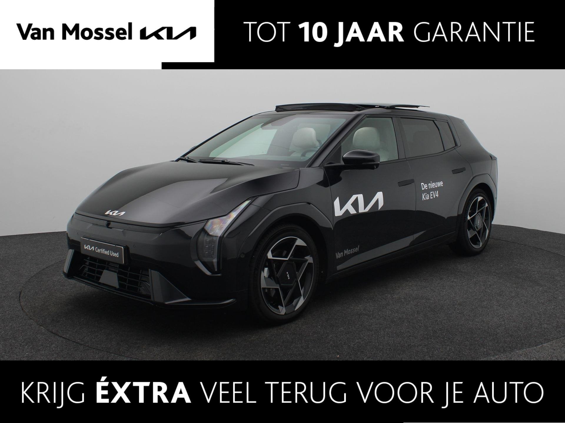 Kia EV4 GT-PlusLine 81.4 kWh Leder | Head-Up | Dodehoekcamer, Auto's, Zwart, Parkeerassistent, Zwart, 584 km