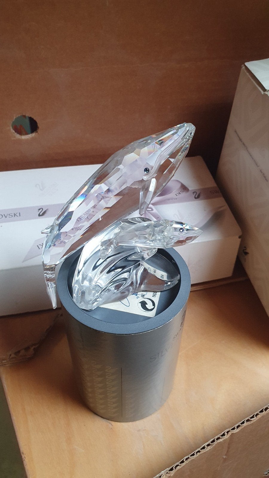 Swarovski Kristal Walvissen " The Whales" 1992, Ophalen, Nieuw, Figuurtje