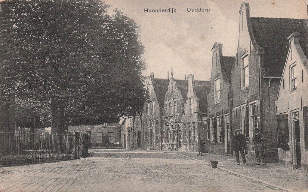 JO995 Ouddorp Hoenderdijk 1927, Verzamelen, Ansichtkaarten | Nederland, Verzenden, 1920 tot 1940, Gelopen, Zuid-Holland