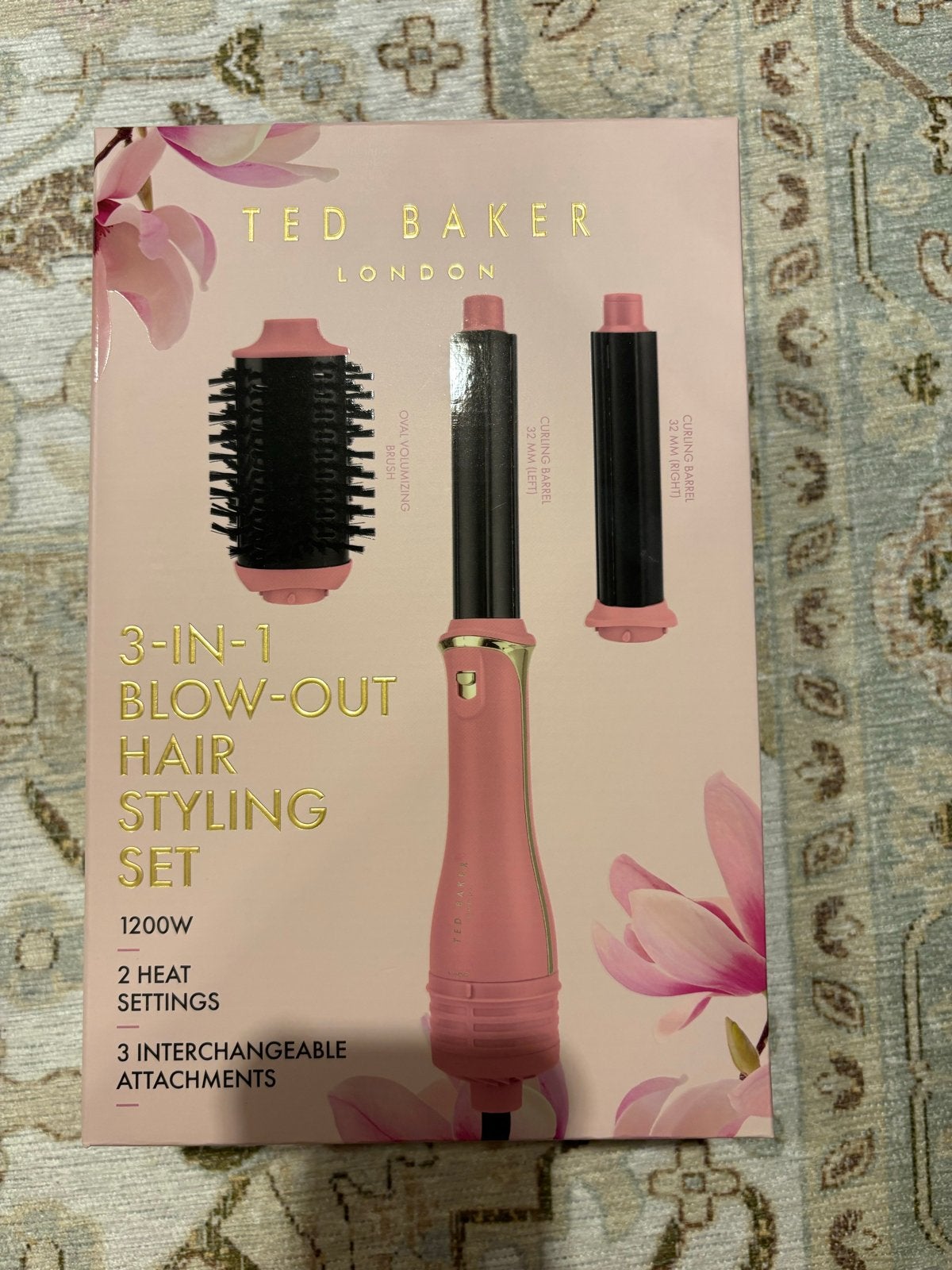 Ted Baker 3-in-1 Föhnborstel en Krulset - Roze, Witgoed en Apparatuur, Persoonlijke-verzorgingsapparatuur, Ophalen, Nieuw, Haarverzorging