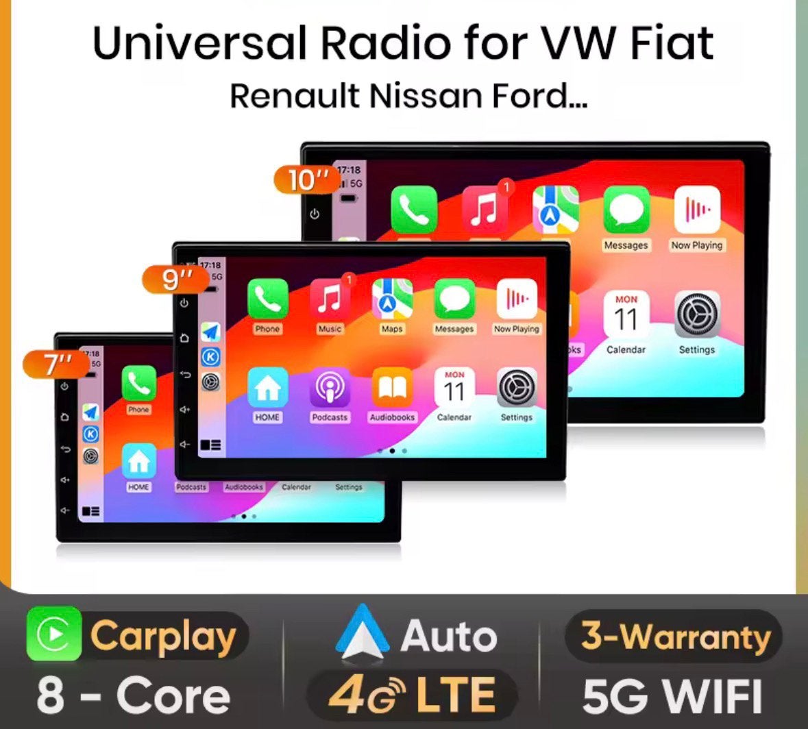 CarPlay - 2 din Autoradio - Met Achteruitrijcamera Android, Auto diversen, Ophalen of Verzenden