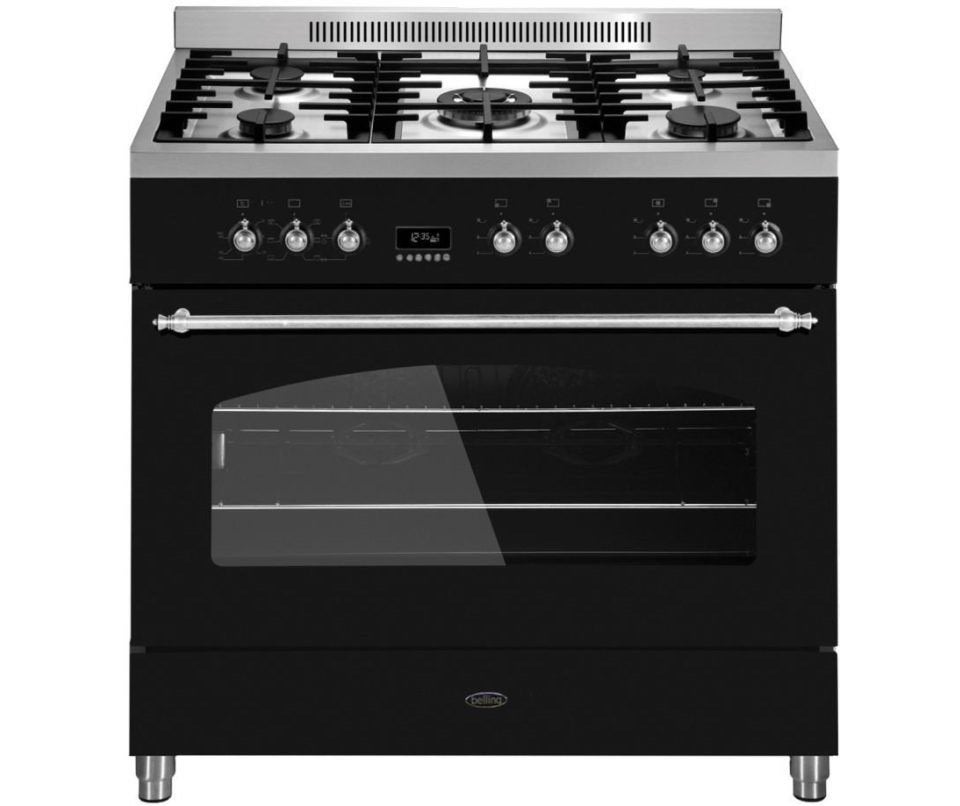 Belling RUSTIC 900 DFT gas fornuis met 5 branders, zwart, Ophalen, Gebruikt, 60 cm of meer, Gas