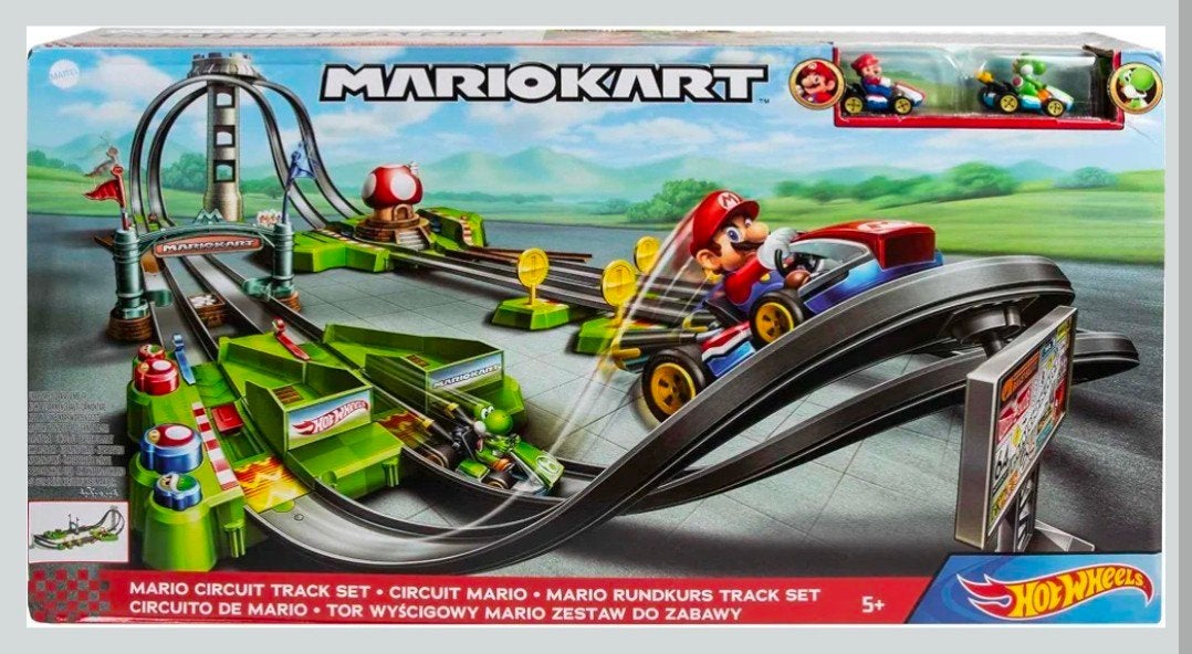 Hot Wheels Mario Kart Racebaan met 2 auto's, Ophalen, Gebruikt, Racebaan
