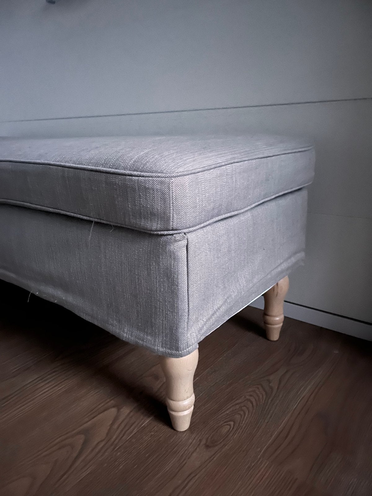 IKEA Ektorp voetenbank met opbergruimte, lichtgrijze hoes, Ophalen, Gebruikt, 125 cm of meer, Stof