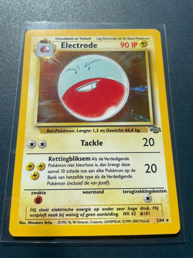 Nederlandse Pokémon kaart Electrode, Ophalen of Verzenden, Gebruikt, Losse kaart, Foil