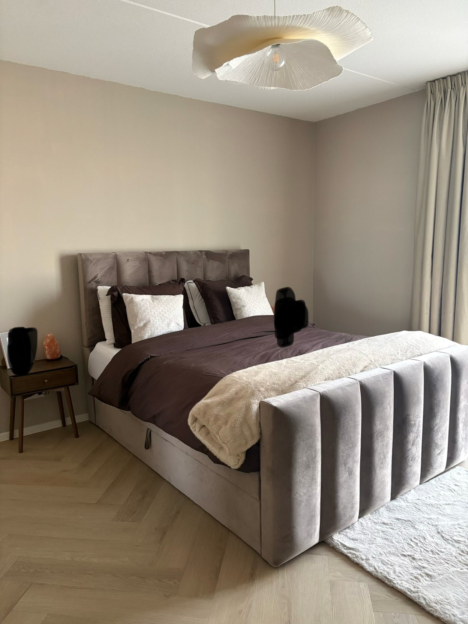 Luxe tweepersoonsbed met opbergruimte - Zo goed als nieuw, Huis en Inrichting, Ophalen, Tweepersoons, Zo goed als nieuw, Stof