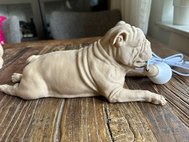bulldog bull hond liggend beeld lamp, Ophalen of Verzenden
