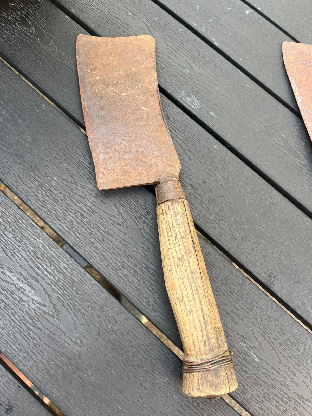 Antiek slagers hakmes hakbijl bijl mes hout, Ophalen of Verzenden