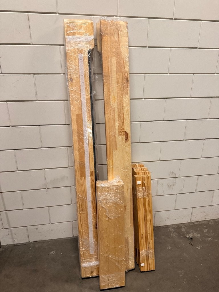 DUNVIK bedframe 180x200 met 2 IKEA LÖNSET lattenbodems, Ophalen, Gebruikt, Overige kleuren, Tweepersoons