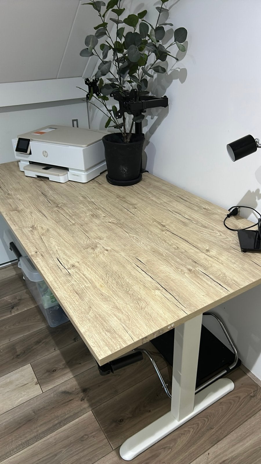 Homeworx Zit/Sta Bureau - Handmatig Verstelbaar, Ophalen, Zit-sta bureau, Hout, In hoogte verstelbaar