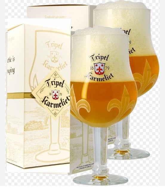 4 Nieuwe Tripel Karmeliet Glazen 0,33L., Ophalen of Verzenden, Nieuw, Glas of Glazen, Overige merken