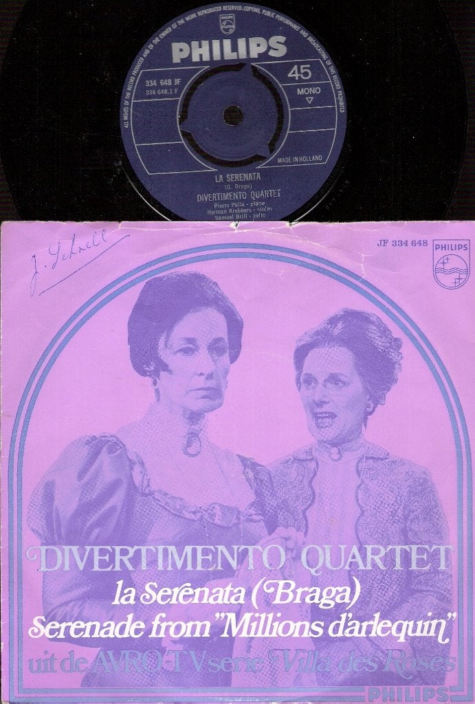 Krebbers, Divertimento Quartet: Braga/Drigo-RARE!! -7'' 60's, Ophalen, Gebruikt, Overige formaten, Overige typen