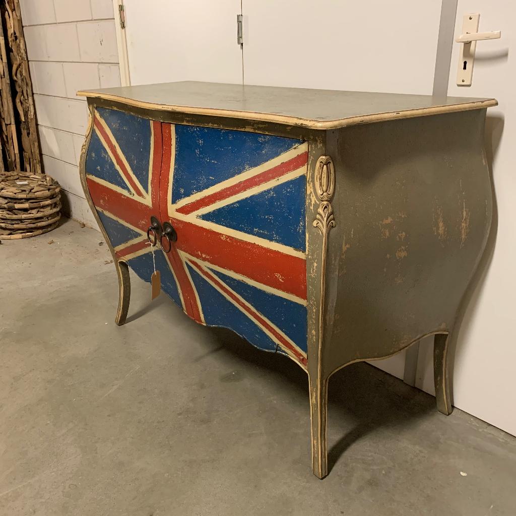 Union Jack Dressoir / commode - massief mahonie -TTM Wonen, TTM Wonen, Meubels – (Perzische) Tapijten en Woonaccessoires, 100 tot 150 cm