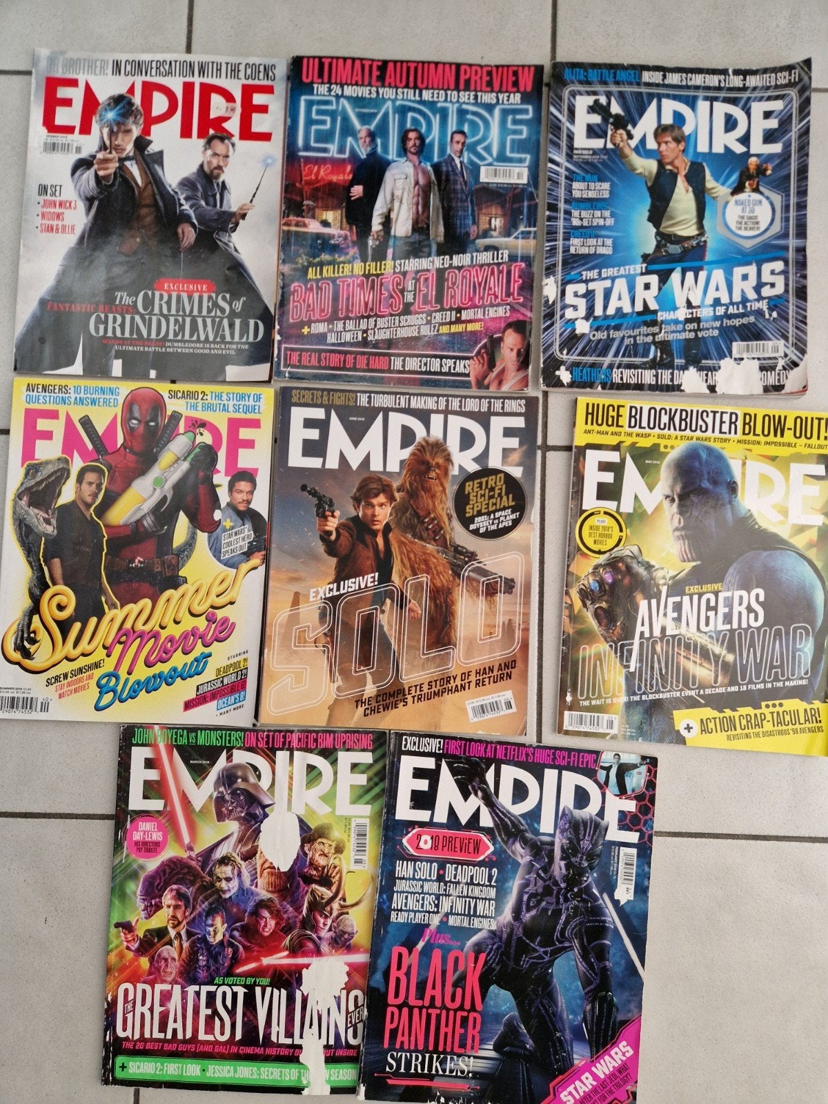 9 x 2018 empire movie magazine star wars han solo avengers, Boeken, Tijdschriften en Kranten, Muziek, Film of Tv, Ophalen of Verzenden