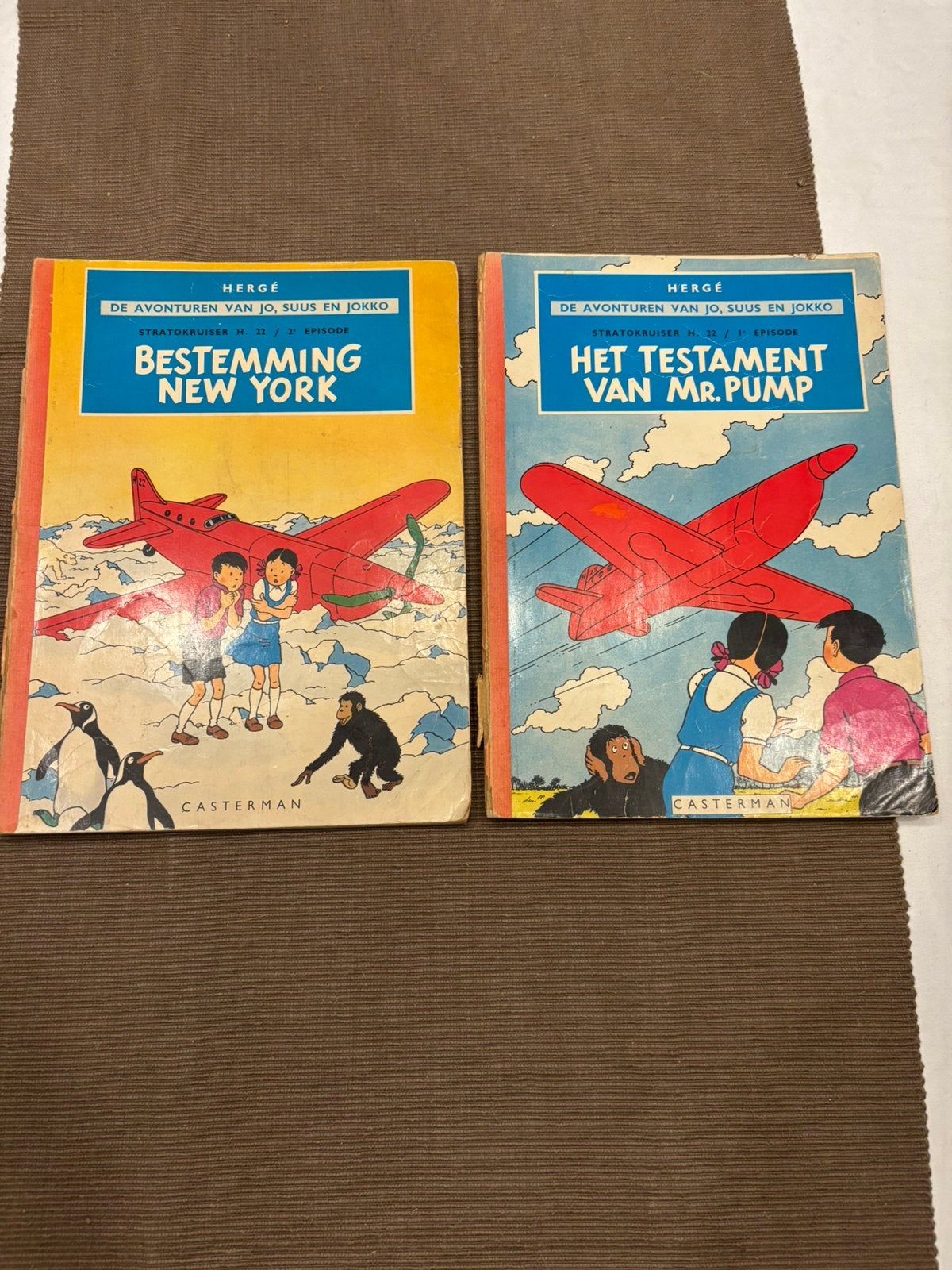 Hergé: Jo, Suus en Jokko - Bestemming New York & Mr. Pump, Boeken, Meerdere stripboeken, Ophalen of Verzenden, Gelezen