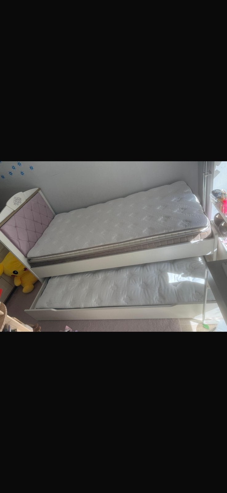Prachtig bed 90x200 met uitschuifbaar logeerbed, Ophalen of Verzenden, Zo goed als nieuw