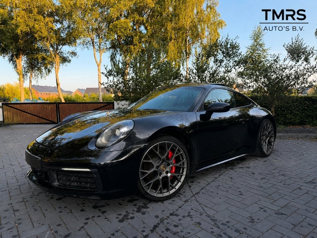 Porsche 911 Carrera 4 S Sport Chrono PANORAMA Leer 450pk BTW, Auto diversen, Schadeauto's, Munchen, Zwart, 2981 cc, Porsche