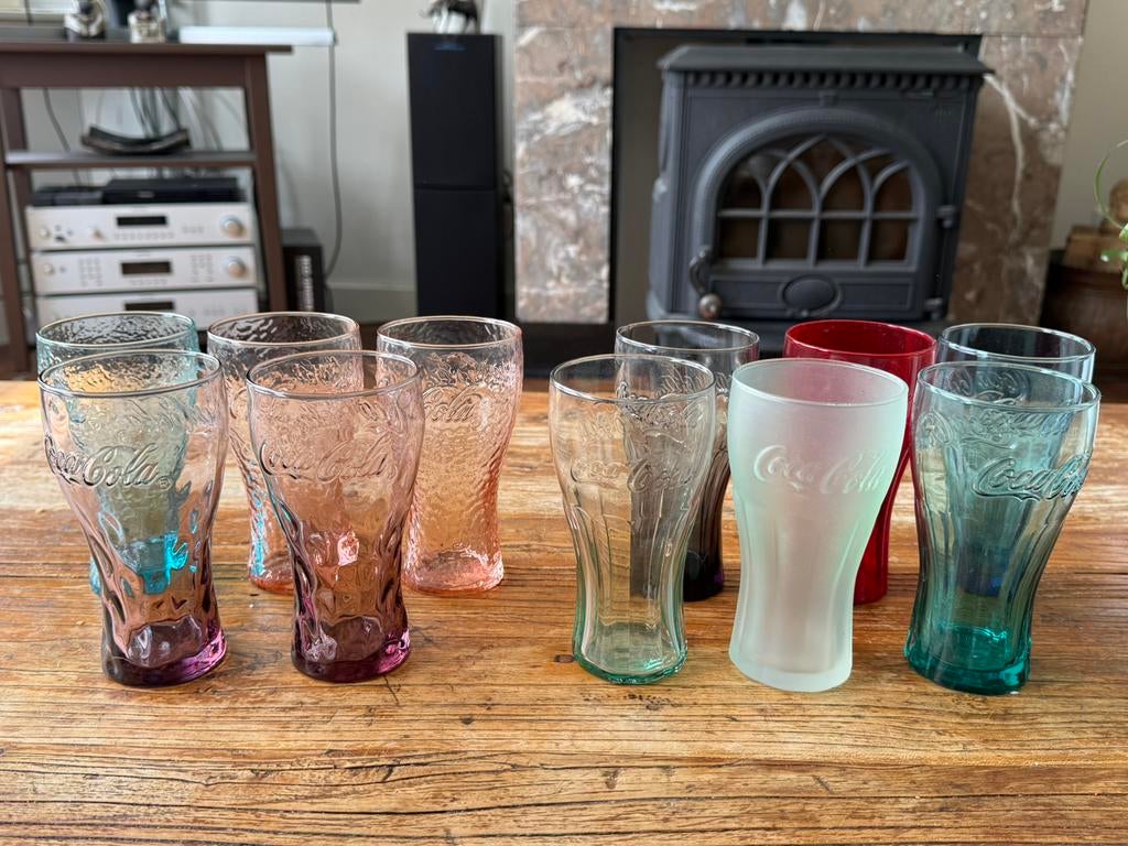 Diverse Coca cola glazen collectors items, Ophalen, Zo goed als nieuw, Frisdrankglas