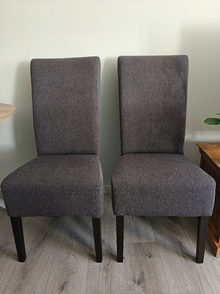 Mooie donkergrijze eetkamerstoelen set van 6, Huis en Inrichting, Stoelen, Ophalen, Gebruikt, Vijf, Zes of meer stoelen, Stof