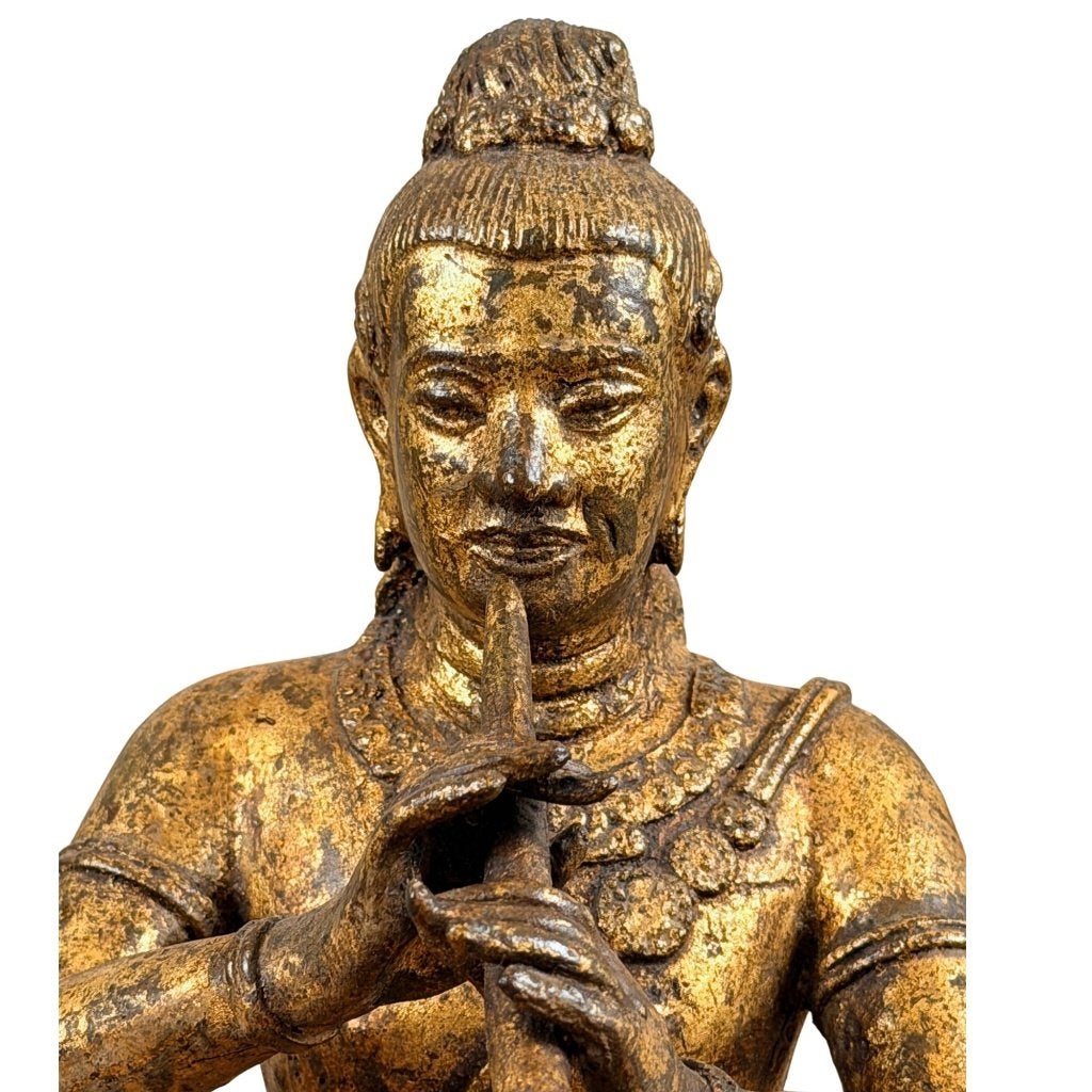 Boeddha beeld – Phra Aphai Mani – Thailand – 27,5 cm, Ophalen of Verzenden, Goud, Gouden accenten, Metaal
