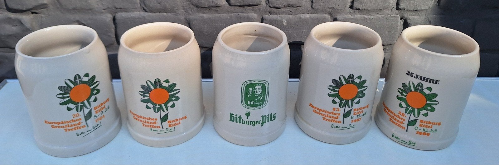 Bitburger Pullen 5 stuks, Verzamelen, Ophalen, Zo goed als nieuw, Flesje(s), Overige merken