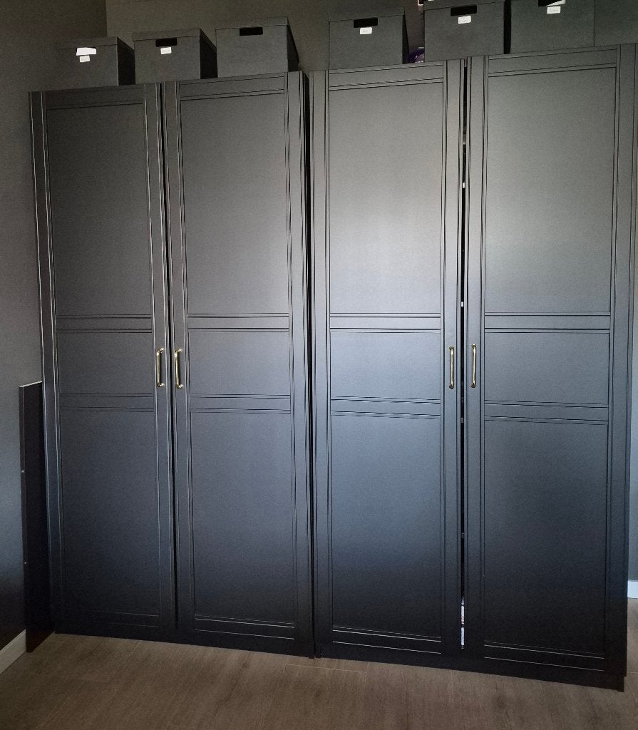 2x Ikea zwarte Pax kasten, Ophalen, 200 cm of meer, 50 tot 100 cm, Zo goed als nieuw