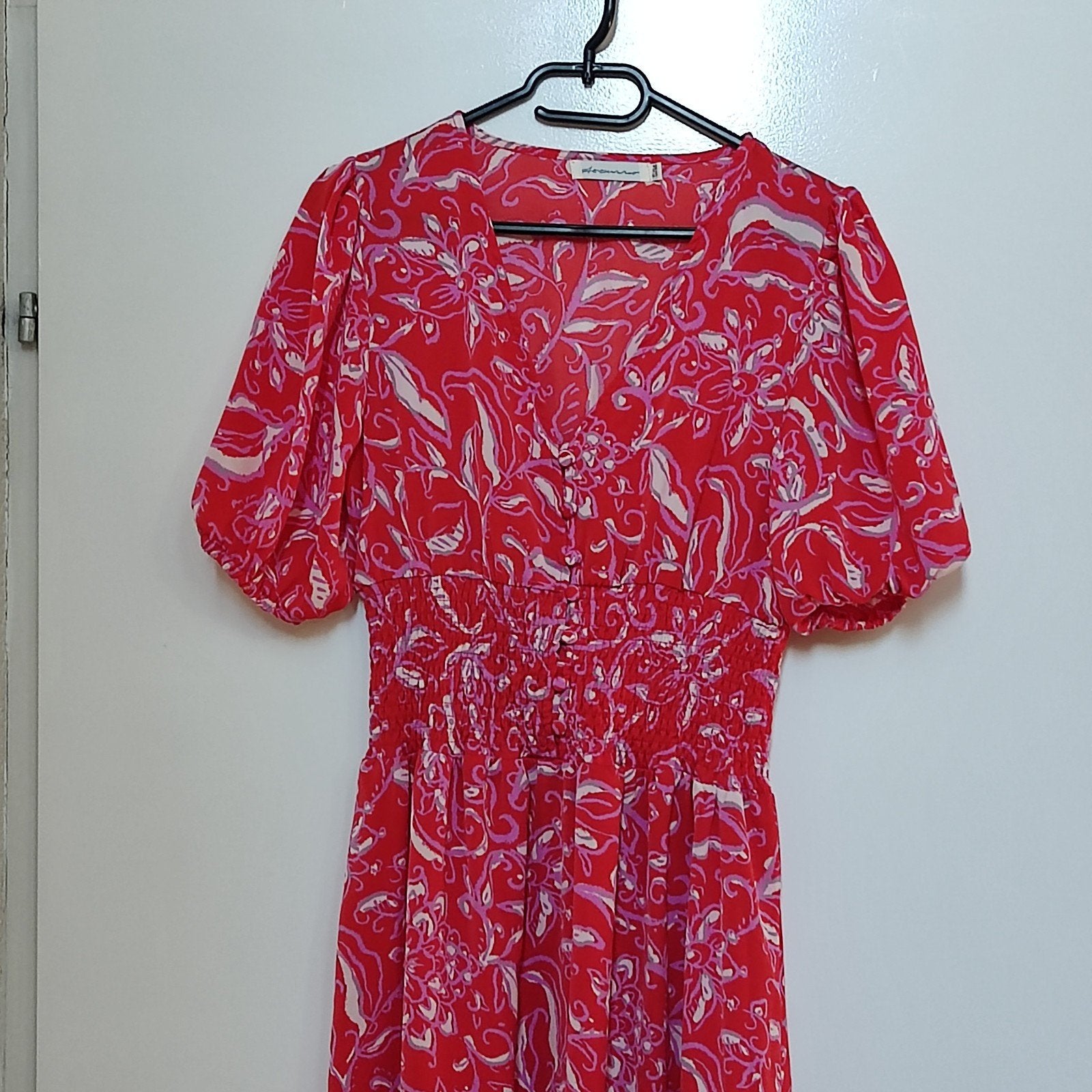 Zomerse Rode Maxi Jurk met Bloemenprint, Azzurro, Ophalen of Verzenden, Zo goed als nieuw, Rood