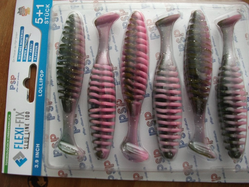 6 stuks Flexi-Fix Slug Line 100 kunstaas shads /roofvis shad, Ophalen of Verzenden, Nieuw, Overige typen