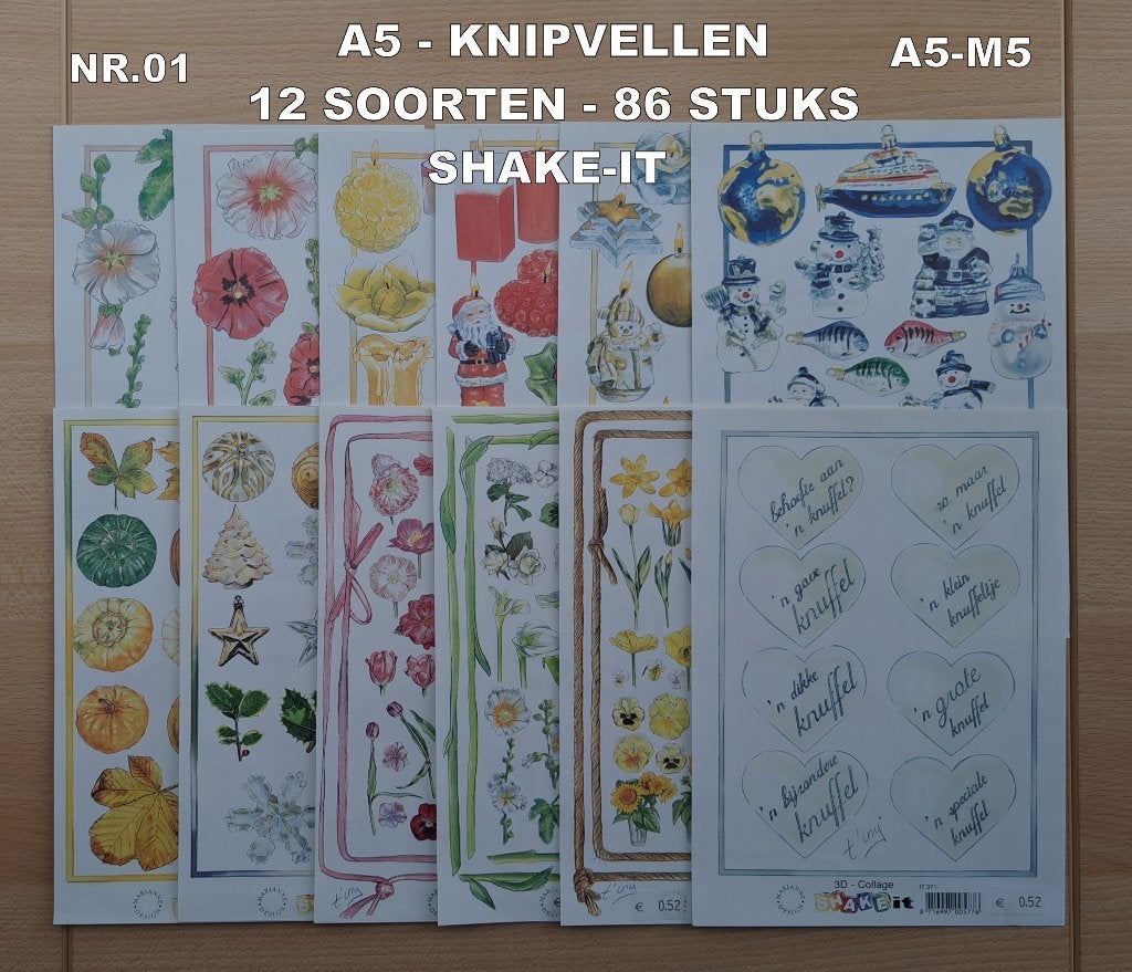 05...A5 KNIPVELLEN 24 SOORTEN-155 VELLEN SHAKE-IT, Ophalen of Verzenden, Nieuw, Meerdere plaatjes