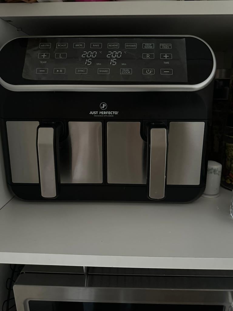 Just Perfecto Dual Airfryer - Zo goed als nieuw, Ophalen of Verzenden, Zo goed als nieuw, Airfryer XXL, 1500 gram of meer