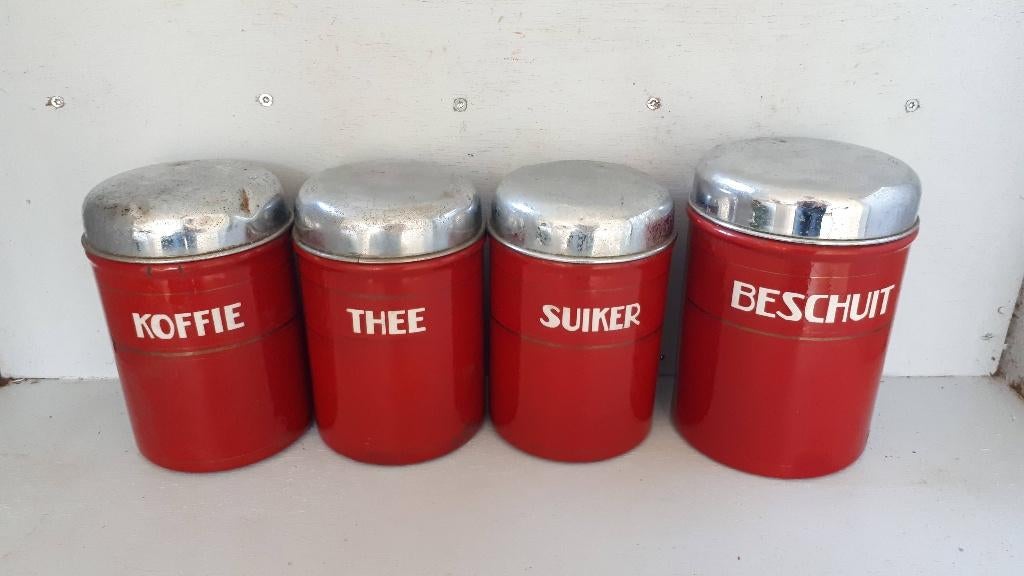 Bussen set Rood, Antiek en Kunst, Antiek | Emaille, Ophalen of Verzenden