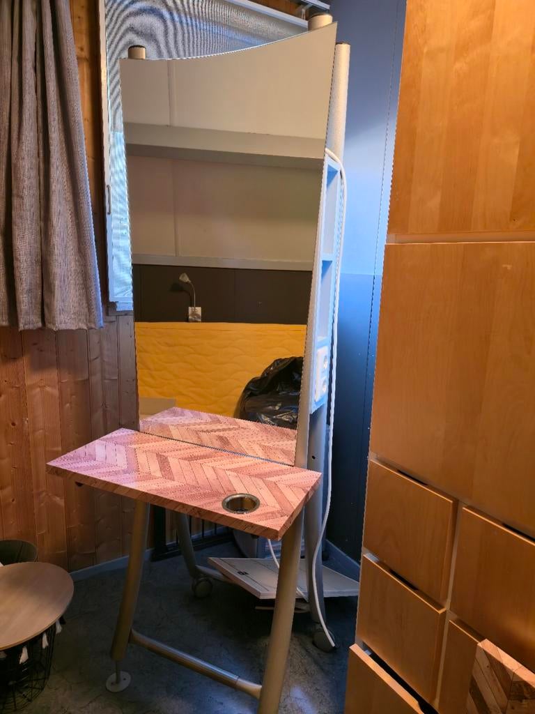 Kaptafel met spiegel en opbergruimte, Ophalen, Gebruikt, Modern, functioneel, 50 tot 100 cm
