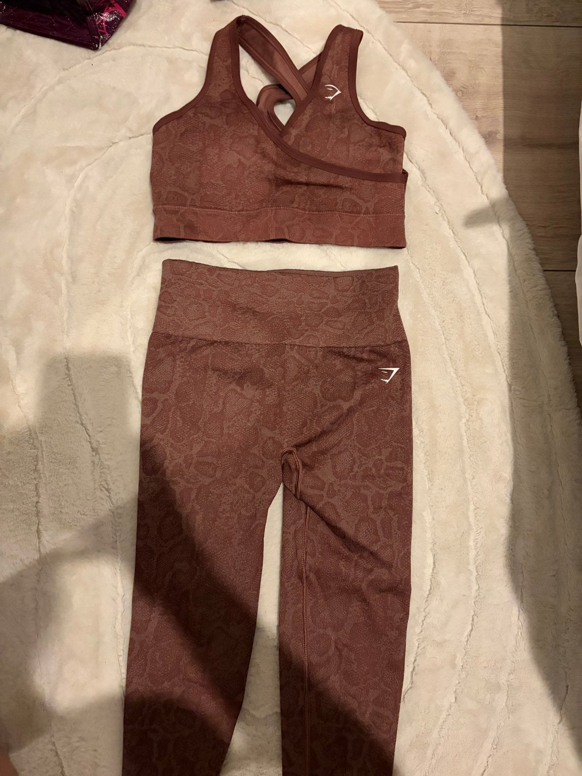 Sportset: Top (XS) en Legging (S), Bruin, Verzenden, Fitness of Aerobics, Maat 36 (S)