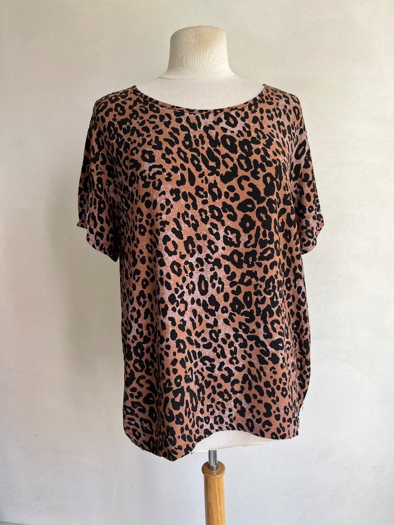 Fabienne chapot top maat xl panter, Bruin, Verzenden, Maat 46/48 (XL) of groter, Zo goed als nieuw