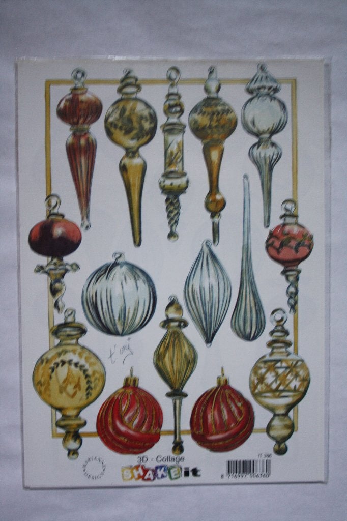 7 st. A5 knipvellen A5 shake-it 3D collage 9873, Ophalen of Verzenden, Nieuw, Kerst, Knipvel
