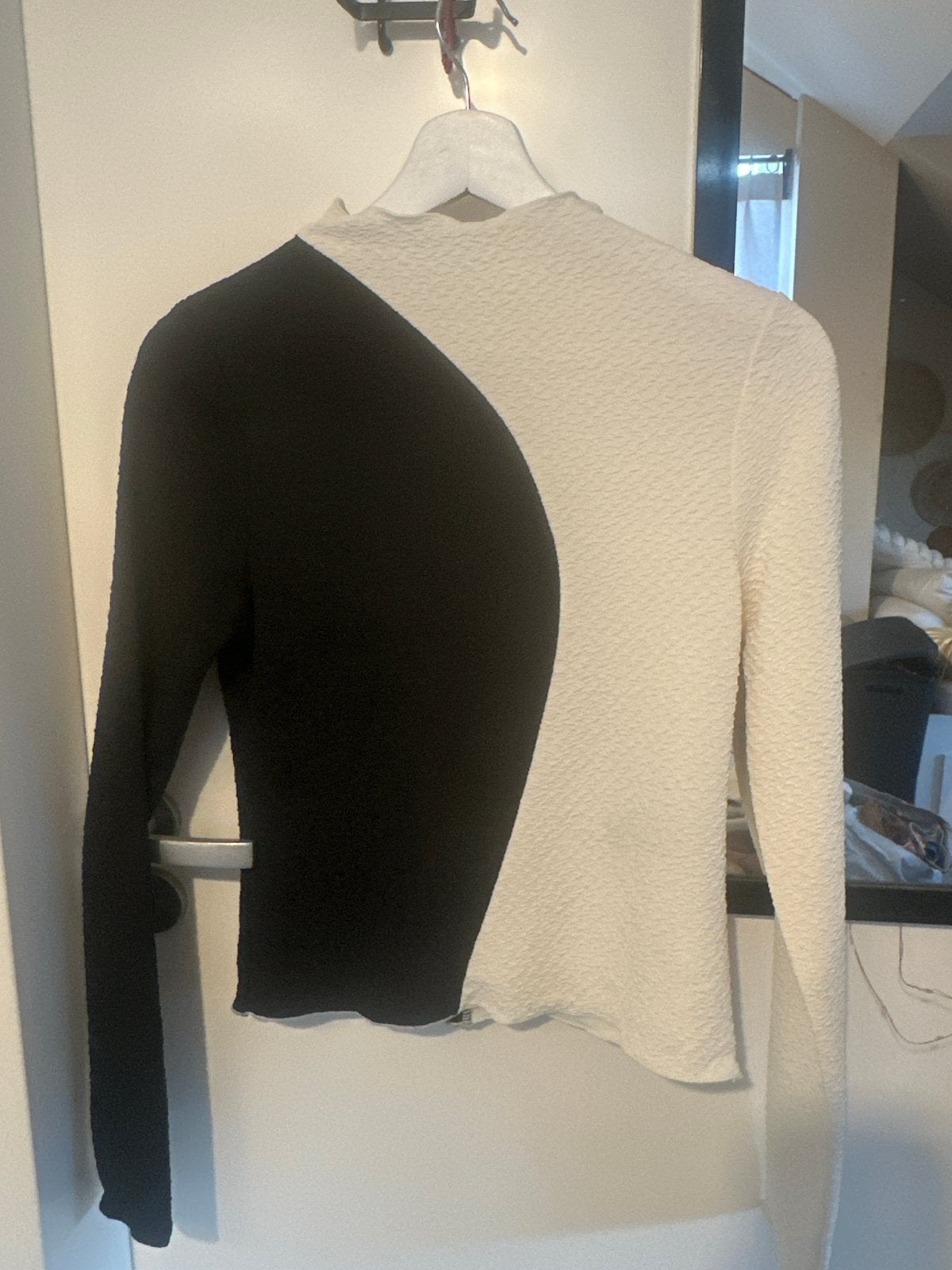 Envii Enbat LS Tee 7070 - Zwart/Wit Lange Mouw Top, Ophalen, Meerkleurig, Nieuw, Lange mouw