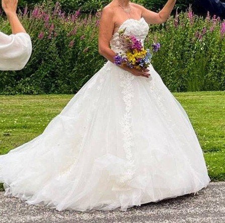 Prachtige trouwjurk bruidsjurk maat 36 champagne wit, Ophalen of Verzenden, Gedragen, Wit, Trouwjurk