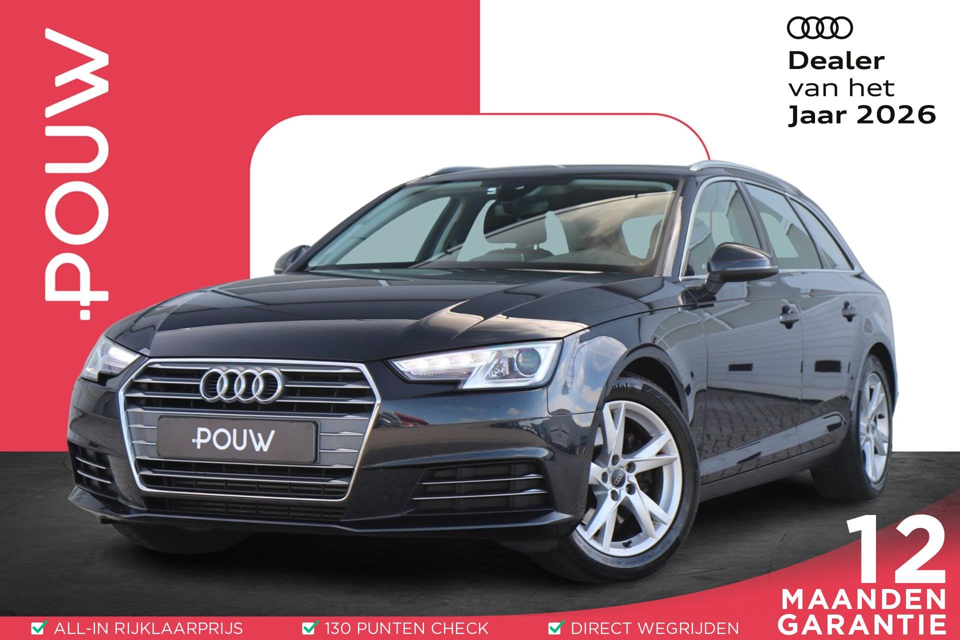 Audi A4 Avant 2.0 TFSI 190pk S-tronic Sport Lease edition |, Stof, Gebruikt, 1984 cc, Blauw