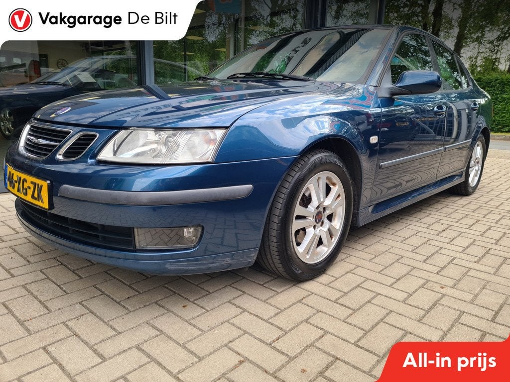 Saab 9-3 Sport Sedan 1.8t Linear Trekhaak, Auto's, Saab, Gebruikt, 4 cilinders, 150 pk, Blauw