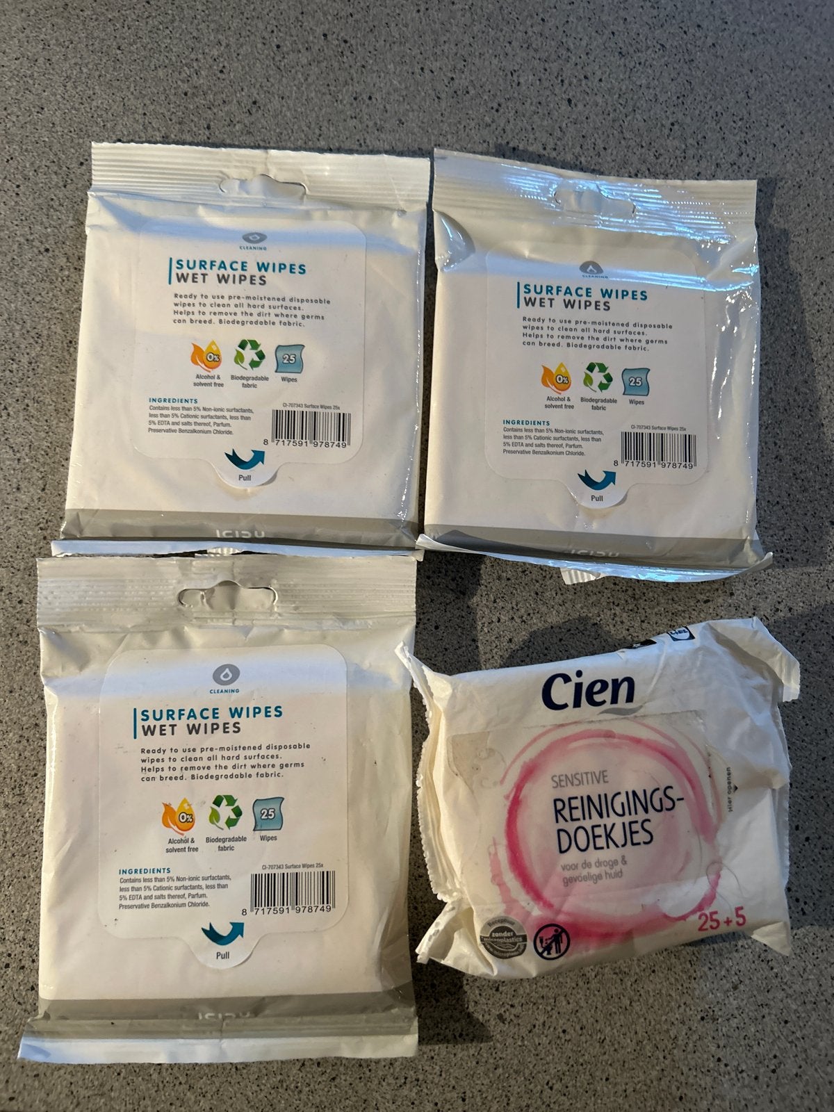 Cien Oppervlakte Reinigingsdoekjes & Sensitive Doekjes, Ophalen of Verzenden, Nieuw