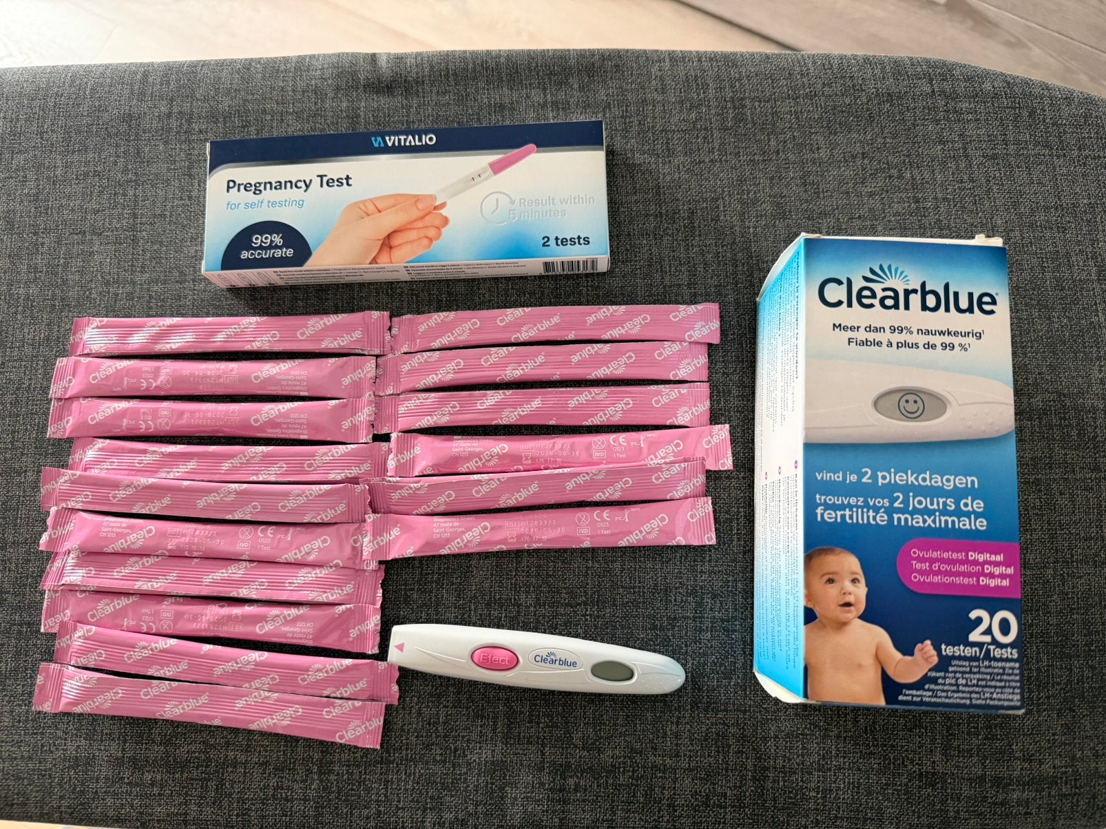 16 Clearblue ovulatie testen + 2 zwangerschapstesten, Ophalen of Verzenden, Nieuw, Overige typen
