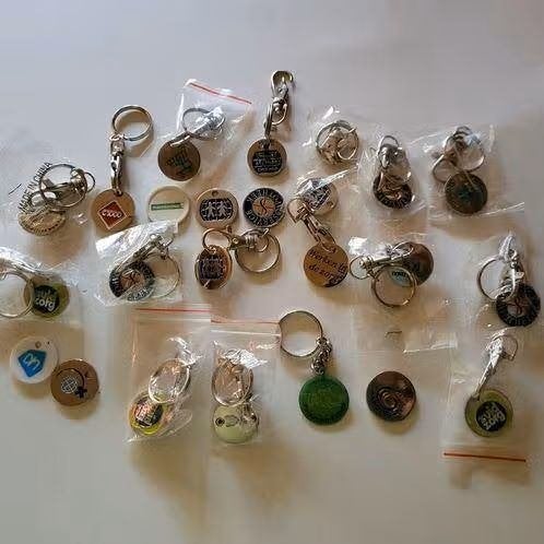 23 Winkelwagentjes munten, Ophalen of Verzenden
