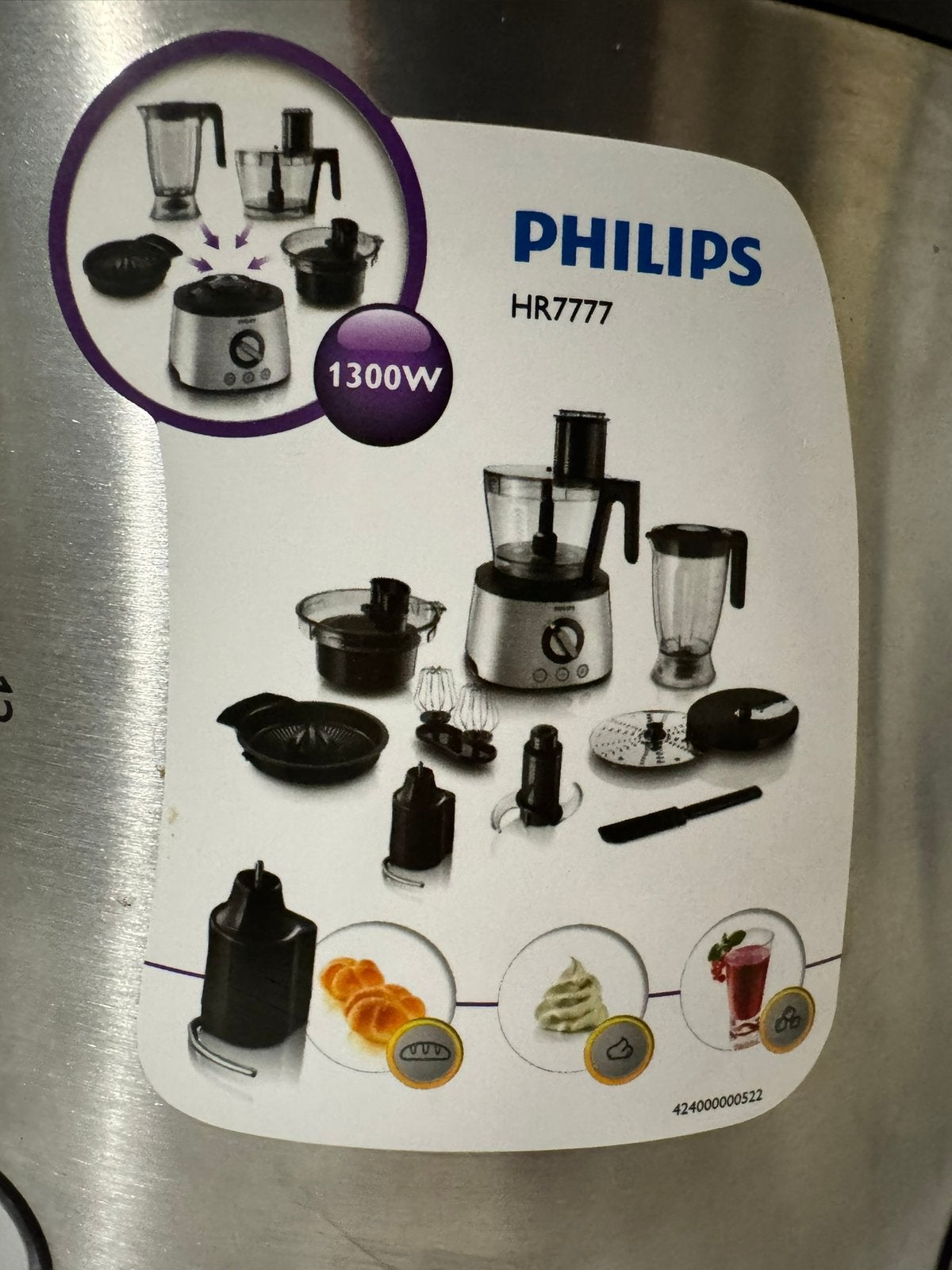 Keukenmachine Pilips HR-7777, Ophalen, Zo goed als nieuw